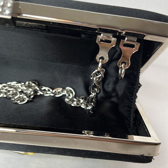 Kate Landry Black Evening Clutch Formal Handbag Gold Jeweled‎ Black Bag - Picture 11 of 11